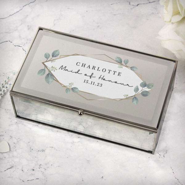 (image for) Personalised Botanical Mirrored Jewellery Box - Click Image to Close