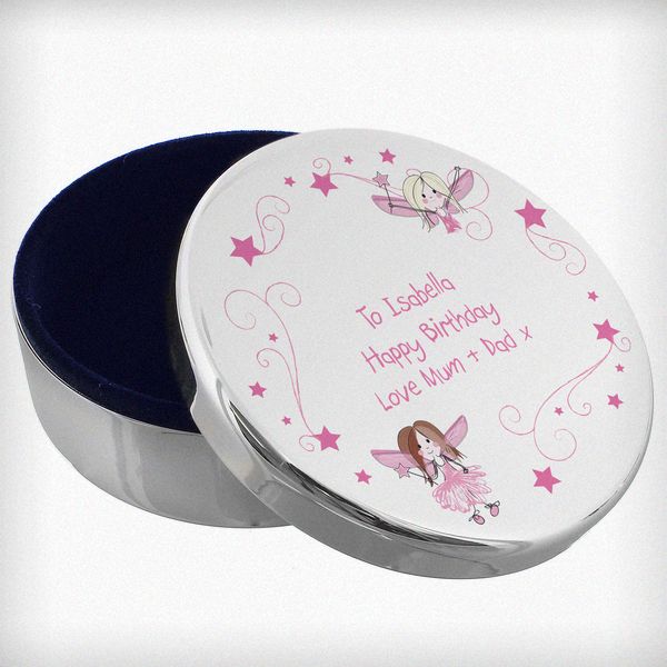 (image for) Personalised Fairy Round Trinket Box - Click Image to Close