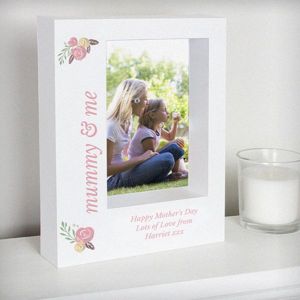 (image for) Personalised Floral Bouquet 5x7 Box Photo Frame - Click Image to Close