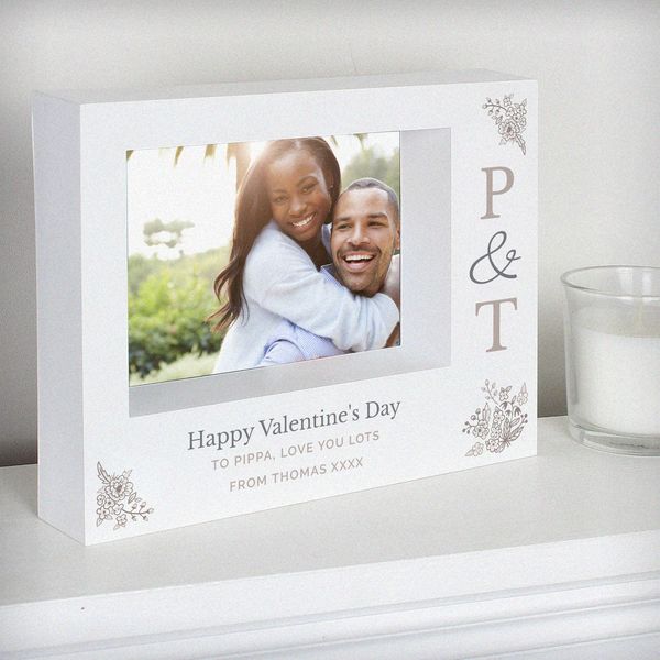 (image for) Personalised Couples Initials 7x5 Box Photo Frame - Click Image to Close
