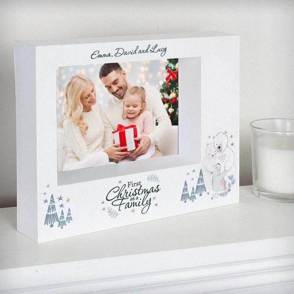 Modal Additional Images for Personalised Polar Bear '1st Christmas As A Family' 7x5 Box Photo Frame