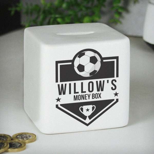 Modal Additional Images for Personalised Football Badge Ceramic Square Money Box