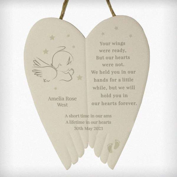 Modal Additional Images for Personalised Little Angel Ceramic Wings