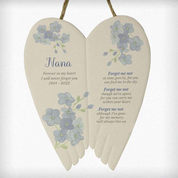 Modal Additional Images for Personalised Forget Me Not Memorial Ceramic Wings