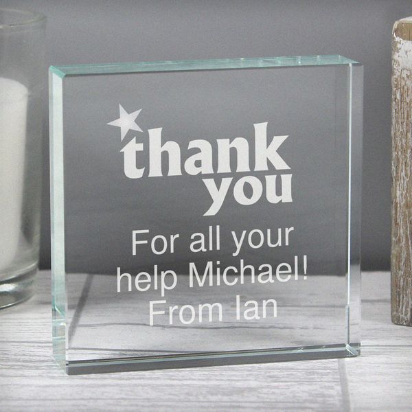 (image for) Personalised Thank you Large Crystal Token - Click Image to Close