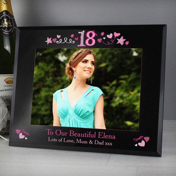 (image for) Personalised 18th Birthday Black Glass 5x7 Frame