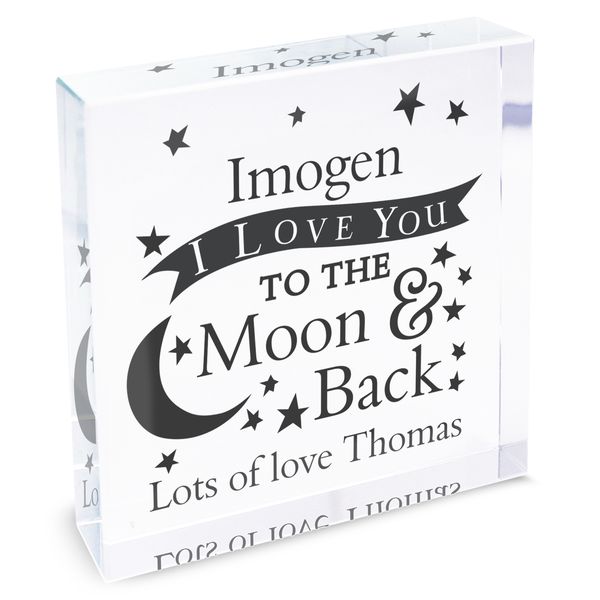 (image for) Personalised To the Moon and Back... Large Crystal Token - Click Image to Close