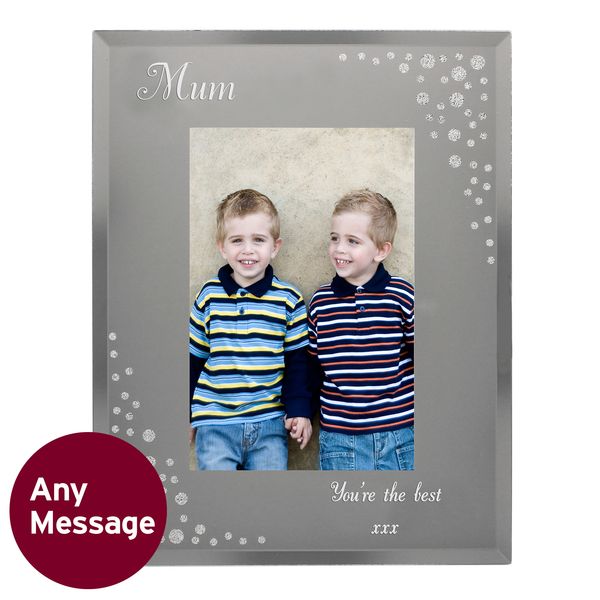 Modal Additional Images for Personalised Any Message Diamante 6x4 Portrait Glass Photo Frame