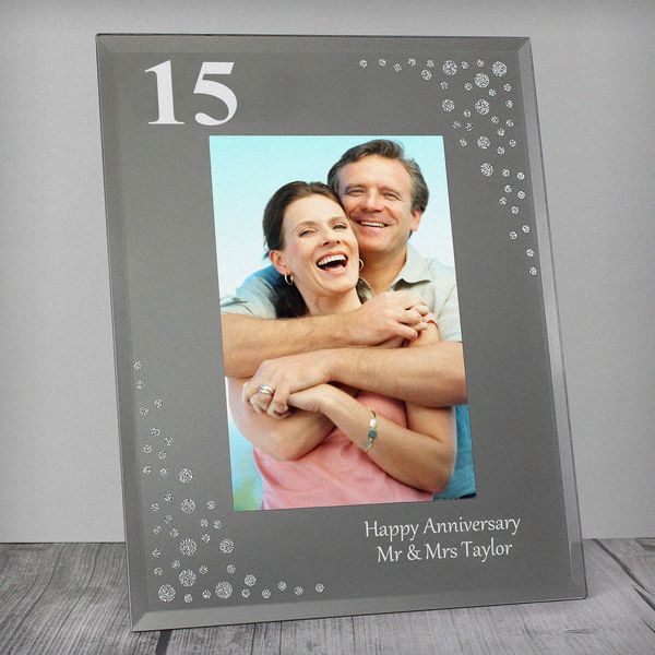 (image for) Personalised Big Age 6x4 Diamante Glass Photo Frame