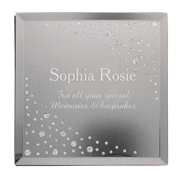 (image for) Personalised Diamante Name & Message Glass Trinket Box - Click Image to Close