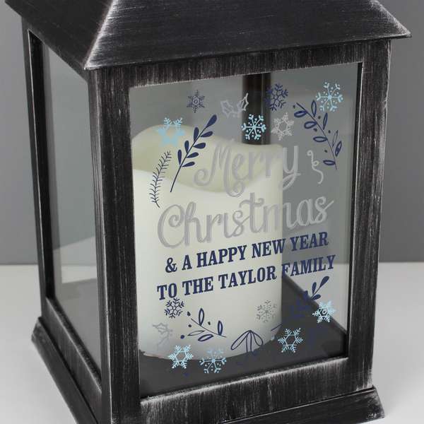 Modal Additional Images for Personalised Christmas Frost Rustic Black Lantern
