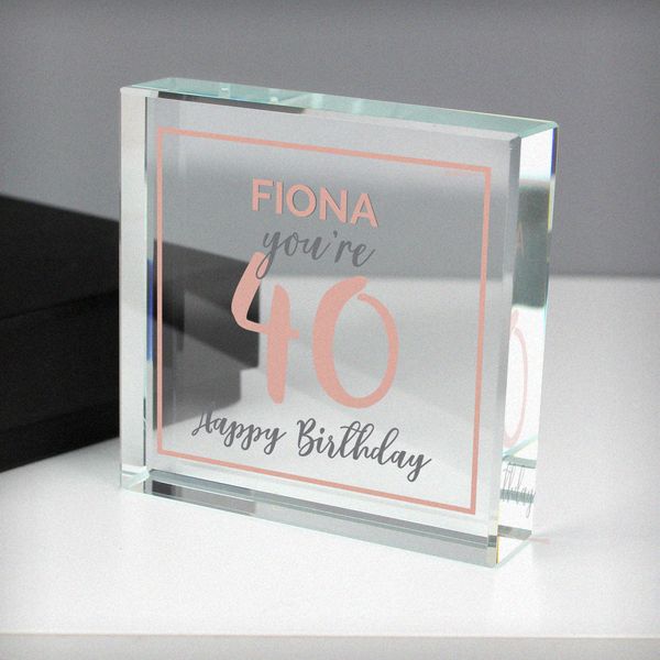 (image for) Personalised Birthday Rose Gold Crystal Token - Click Image to Close