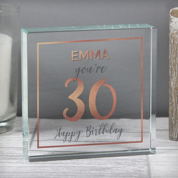 (image for) Personalised Birthday Rose Gold Crystal Token - Click Image to Close