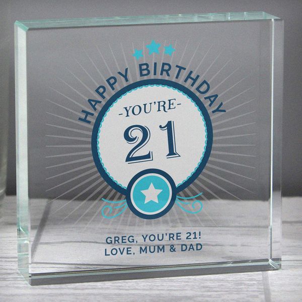 Modal Additional Images for Personalised Birthday Large Crystal Token