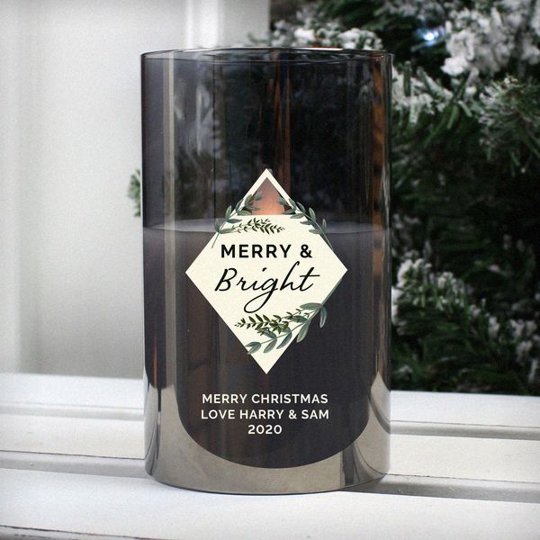 Modal Additional Images for Personalised Botanical Smoked Glass LED Candle
