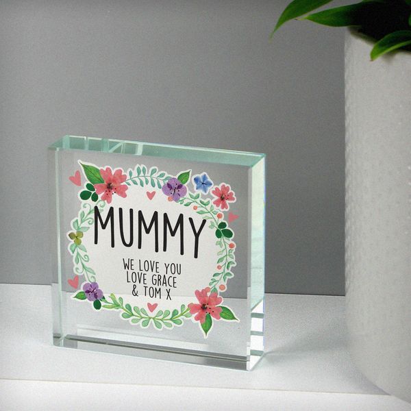 Modal Additional Images for Personalised Floral Large Crystal Token