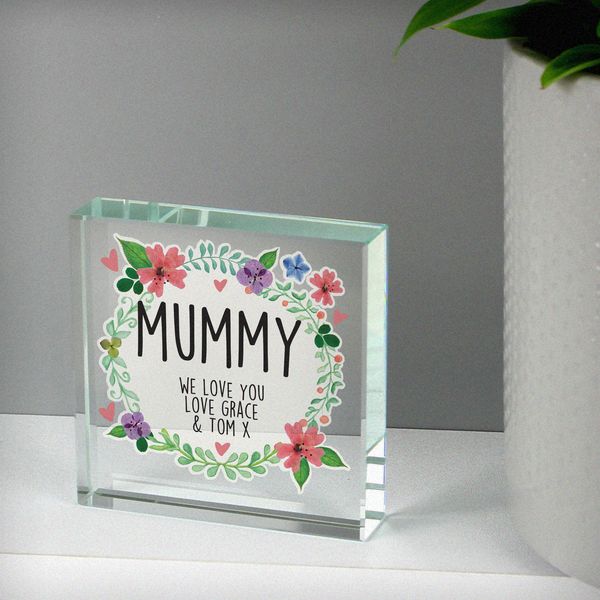 Modal Additional Images for Personalised Floral Large Crystal Token