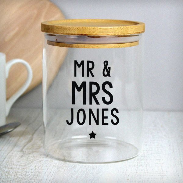 (image for) Personalised Free Text Glass Jar with Bamboo Lid - Click Image to Close