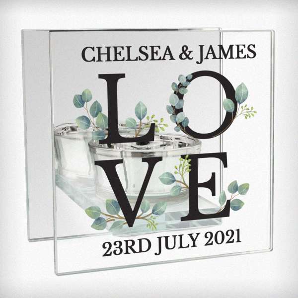 Modal Additional Images for Personalised Botanical Mirrored Glass Tea Light Holder