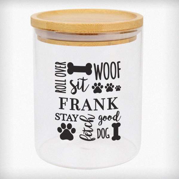Modal Additional Images for Personalised Glass Dog Treat Jar with Bamboo Lid