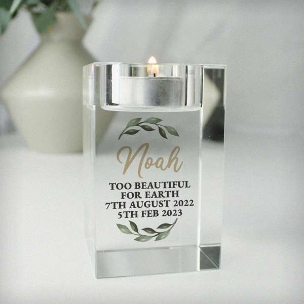 Modal Additional Images for Personalised Botanical Memorial Glass Tealight Holder