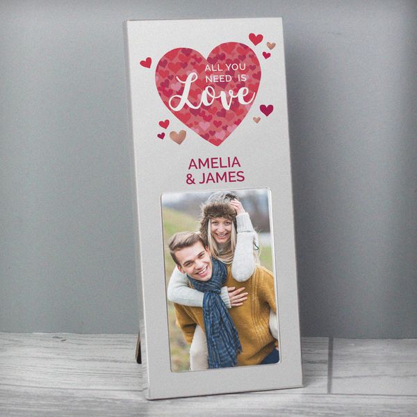 (image for) Personalised 'All You Need is Love' Confetti Hearts 2x3 Photo Frame - Click Image to Close