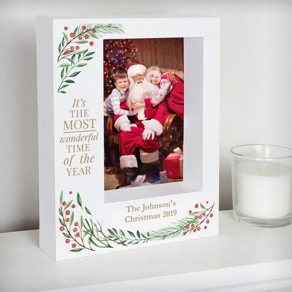 (image for) Personalised 'Wonderful Time of The Year Christmas' 7x5 Box Photo Frame - Click Image to Close