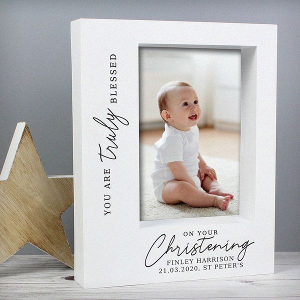 (image for) Personalised 'Truly Blessed' Christening 7x5 Box Photo Frame - Click Image to Close