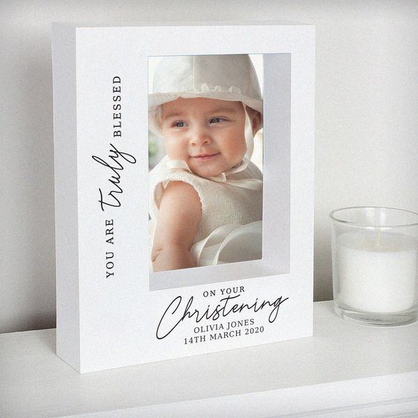 (image for) Personalised 'Truly Blessed' Christening 7x5 Box Photo Frame - Click Image to Close