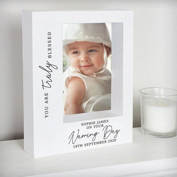 Modal Additional Images for Personalised 'Truly Blessed' Naming Day 7x5 Box Photo Frame
