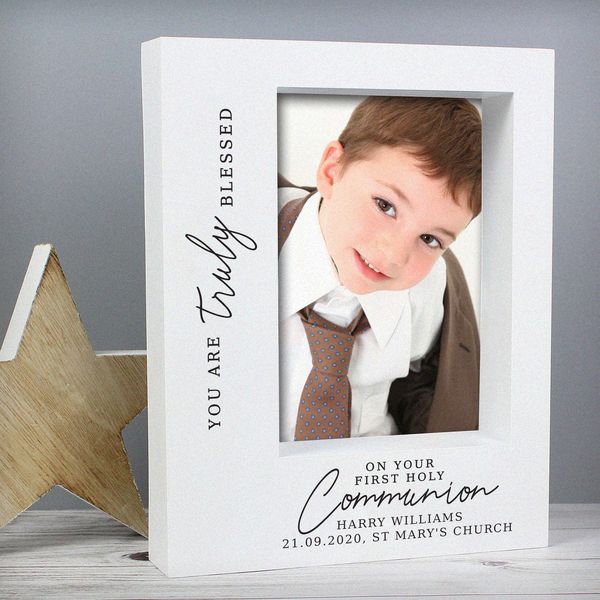 (image for) Personalised 'Truly Blessed' First Holy Communion 7x5 Box Photo Frame - Click Image to Close