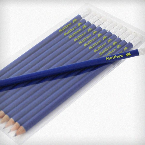 Modal Additional Images for Personalised Alien Motif Blue Pencils