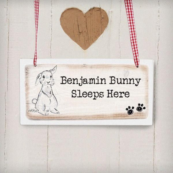 Modal Additional Images for Personalised Rabbit Wooden Sign