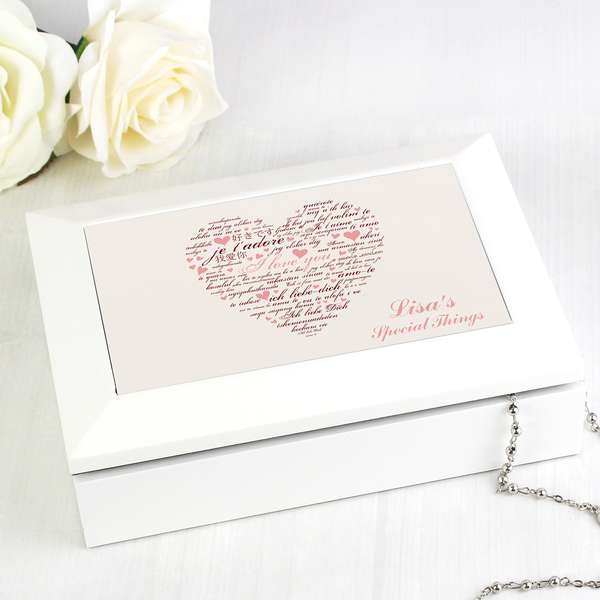 (image for) Personalised I Love You White Jewellery Box - Click Image to Close