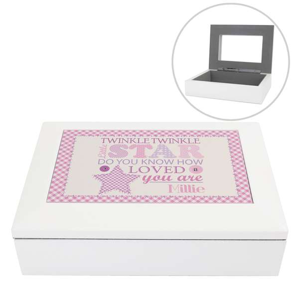 Modal Additional Images for Personalised Twinkle Girls White Keepsake Box