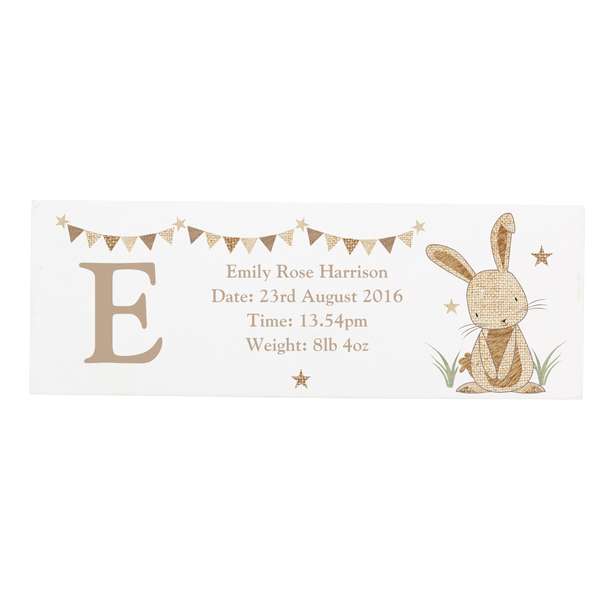 (image for) Personalised Hessian Rabbit Mantel Block - Click Image to Close