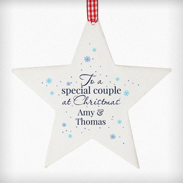 (image for) Personalised 'Special Couple' Wooden Star Decoration - Click Image to Close