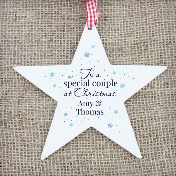 (image for) Personalised 'Special Couple' Wooden Star Decoration - Click Image to Close