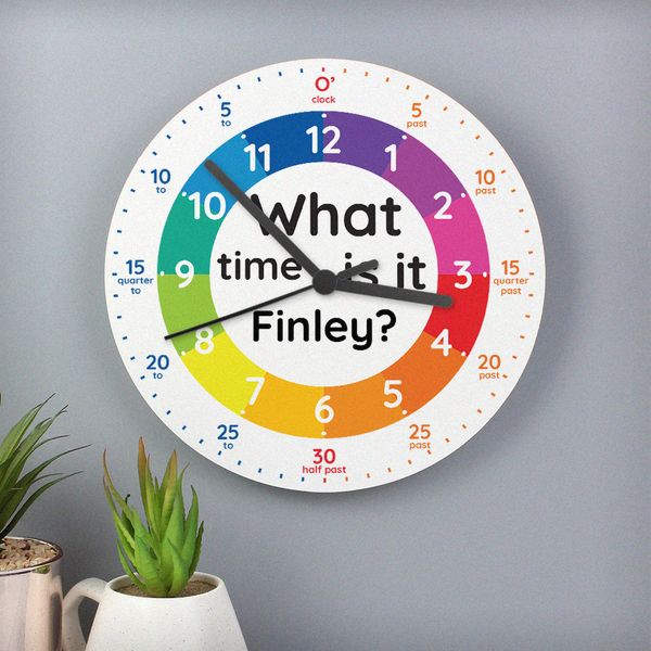 (image for) Personalised What time is it? Wooden Clock