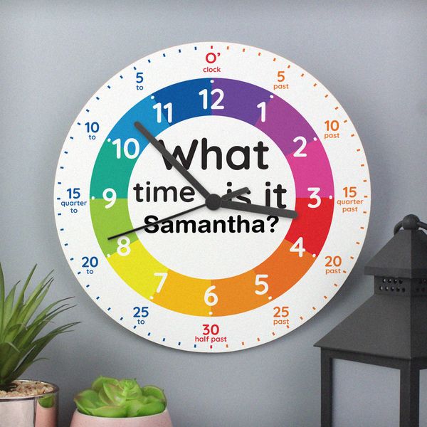 Modal Additional Images for Personalised What time is it? Wooden Clock