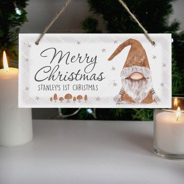 Modal Additional Images for Personalised Scandinavian Gnome Wooden Sign