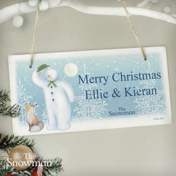 (image for) Personalised The Snowman Snow Wonder Wooden Sign - Click Image to Close