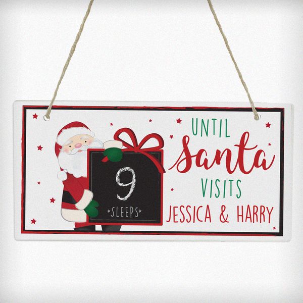 Modal Additional Images for Personalised Santa Christmas Chalk Countdown Wooden Sign
