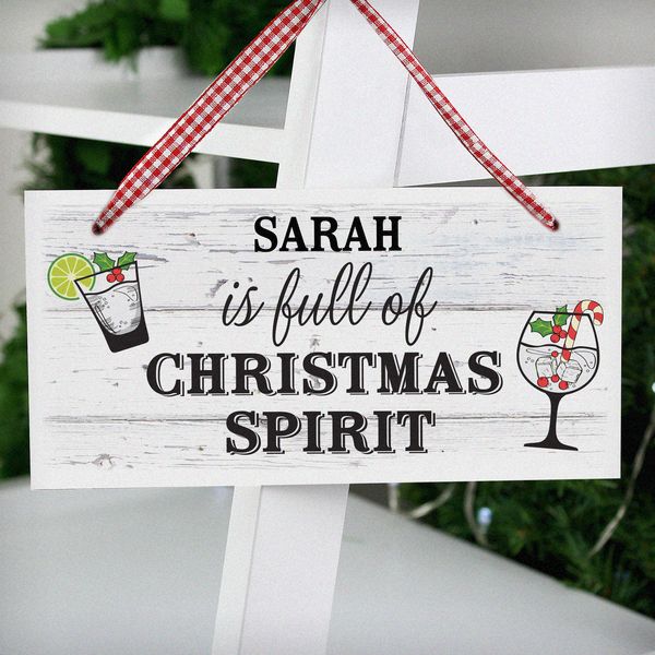 (image for) Personalised Christmas Spirit Wooden Sign - Click Image to Close