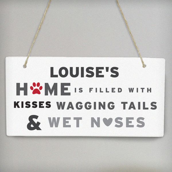 (image for) Personalised 'Wagging Tails' Dog Wooden Sign - Click Image to Close