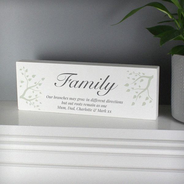 (image for) Personalised Branches Wooden Block Sign - Click Image to Close
