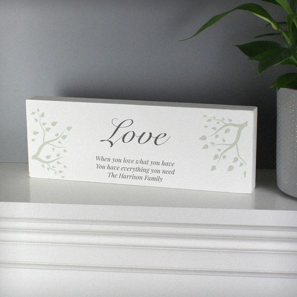 (image for) Personalised Branches Wooden Block Sign - Click Image to Close
