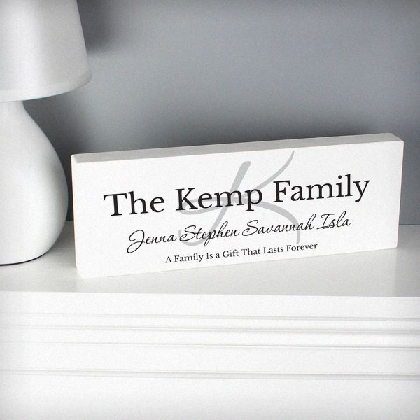(image for) Personalised Family Wooden Block Sign - Click Image to Close