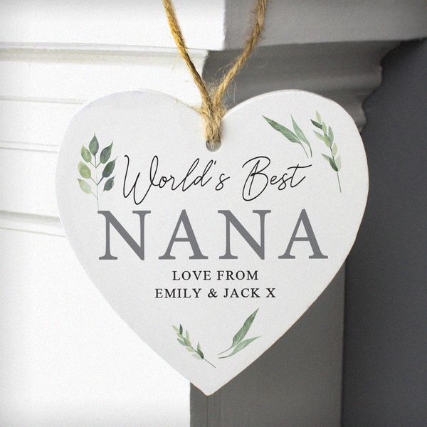 Modal Additional Images for Personalised Botanical Wooden Heart Decoration