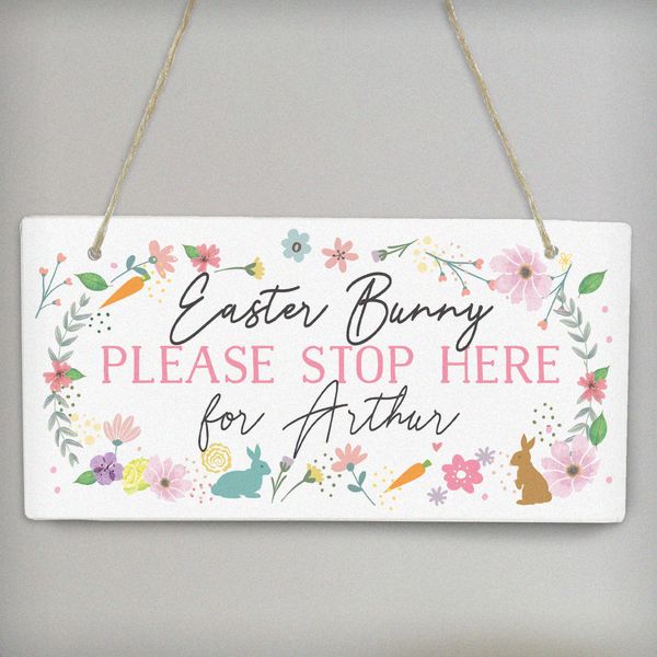 (image for) Personalised Easter Springtime Wooden Sign - Click Image to Close